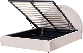 Bett mit Stauraum Stoff MOUZON 140 x 200 cm Hellbeige