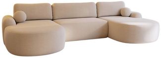 Compleo Ecksofa Design U-Form Ecksofa Bouclé, luxuriöses, runde Formen OLIO, Modern Wohnzimmer, komfortables Couch