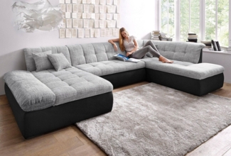 DOMO collection Wohnlandschaft Moric U-Form auch in Cord, im XXL-Format, wahlweise mit Bettfunktion und Armlehnenverstellung