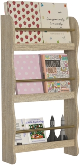 VCM Wandregal Kilaro 920324 Honig-Eiche H. 80 x B. 43 x T. 14 cm