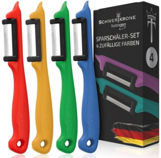 Schwertkrone Sparschäler Schwertkrone Solingen 4 Stück Obstschäler Pendelschäler Gemüseschäler, Germany,Solingen,4 Stück, Zufällige Farbe
