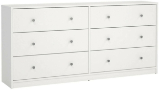 Dmora Kommode Rick, Wohnzimmerbuffet, Wohnzimmer-Sideboard, Moderne Küchen-Speisekammer, 143x30 h68 cm, Weiß