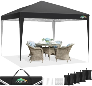 COBIZI Pavillon 3x3 Faltpavillon Wasserdicht UV-Schutz 50+ Gartenpavillon
