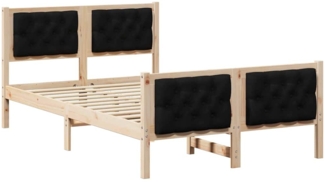 vidaXL Bettrahmen Schwarz 135 x 190 cm Massives Kiefernholz 878411