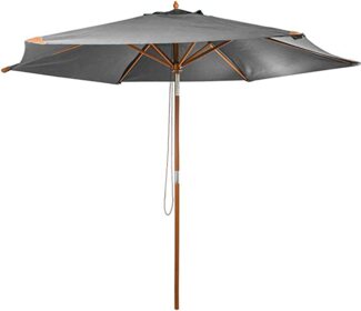 habeig Sonnenschirm Sonnenschirm 300 cm aus Holz mit UV 50+ Marktschirm Schirm
