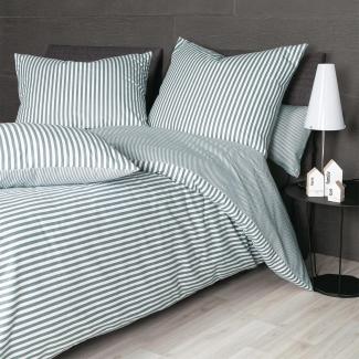 Flanell-Bettwäsche 155 x 220 cm Silber / Chinchilla S, Baumwolle, Silber