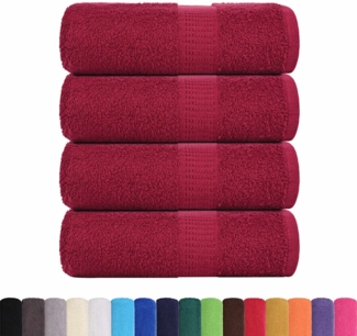 vidaXL Seiftücher 4 Stk. Bordeauxrot 30x30 cm 360 g/m² 100% Baumwolle 136729