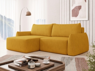 Ecksofa Faselo mit Bettkasten und Schlaffunktion (Farbe: Soft Plüsch 09)