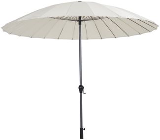 Sonnenschirm Shanghai von Brafab aus Aluminium und Polyester, modern, beige, rund, neigbar, Ø 270 cm