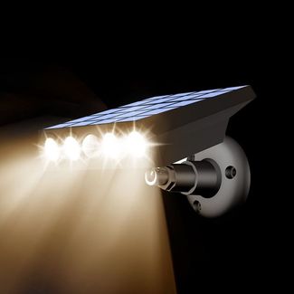 MUPOO LED Außen-Wandleuchte Solar Wandleuchte, Solarlampen für Außen mit Bewegungsmelder, LED fest integriert, 270° Solarleuchten