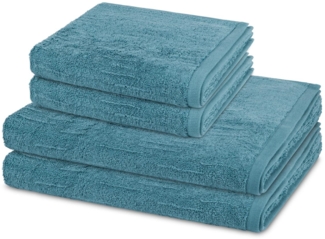 Ross Premium 4 tlg. Frottier-Set - 2 X Handtuch (50 X 100cm), 2 X Duschtuch (70 X 140cm) - 500 - Petrol