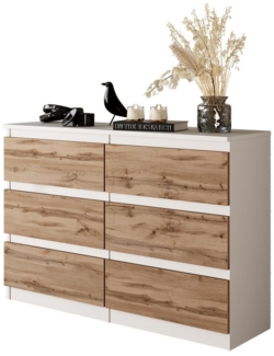Furnica Kommode 6 Schubladen, Sideboard, Schubladenschrank Breite 100cm Höhe 71cm