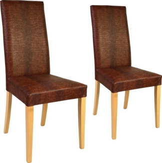 Home affaire Polsterstuhl Java (Set, 2 St), Kunstlederbezug mit Animalprägung