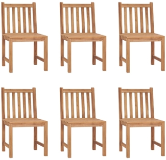 vidaXL Gartenstühle 6 Stk. mit Kissen Massivholz Teak 3073123