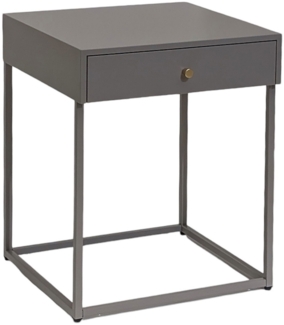 osoltus Premium Beistelltisch Nachtschrank mit Schublade warm grey