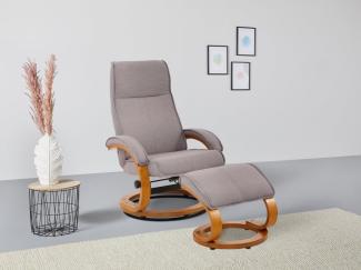 Home affaire Relaxsessel Paris TV-Sessel, Sessel mit Hocker, Wohnzimmer, Schlaffunktion manuell (Set, 2-St, bestehend aus Sessel und Hocker), verstellbar, Microfaser, NaturLEDER, Webstoff, Sitzhöhe 46 cm