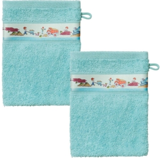 Erwin Müller Waschhandschuh Kinder-Waschhandschuh 2er-Pack, Walk-Frottier Uni