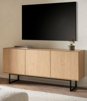 TV-Lowboard Breda in Eiche 150 x 70 cm Komforthöhe