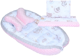 Primawela Bettnestchen Baby MINKY Nestchen Kokon Kuschelnest Kissen Decke Schmetterlingkissen