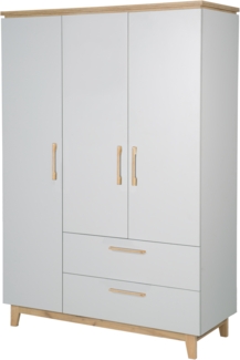 roba Kinderkleiderschrank 3-türig 'Caro' - Soft-Close - Drehtürenschrank - Lichtgrau / Goldeiche