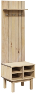 Flurgarderobe 'Otta', Massivholz Kiefer, 50 x 40 x 160 cm