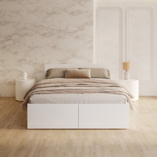 FDM Stauraumbett PANAMA PAMI Bettgestell Matratze 90x200, 120x200, 140x200, 160x200 cm, Hebbarer Holzrahmen, Bettkasten, mit/ohne Matratze