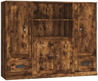 vidaXL Highboards 3 Stk. Räuchereiche Holzwerkstoff 3185316