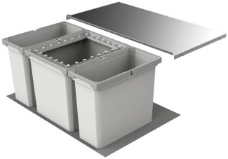 Abfallsorter Cox Box 2T/800-3 mit dreifach Trennung für 80 cm Schrankbreite / Abfalleimer / Abfallsammler / Mülleimer