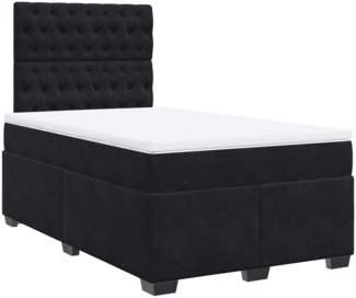 vidaXL Boxspringbett mit Matratze Schwarz 120x200 cm Samt 3290890