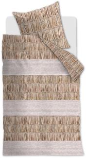 Rivièra Maison Renforcé Bettwäsche Raffiana Natural 155X220 155 x 220 cm + 1x 80 x 80 cm 1 Bettbezug, 1 Kissenbezug Natur