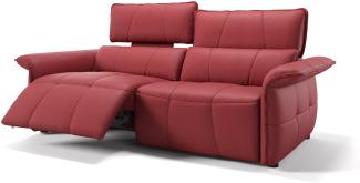 Sofanella Dreisitzer ADRIA Ledercouch Echtleder Sofa in Rot