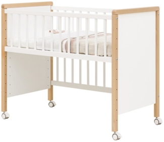 Bopita Flo Co-Sleeper - Weiß / Natur Weiß - Material: MDF / Buche