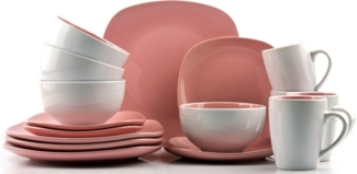 Retsch Arzberg Kombiservice Geschirr-Set, Service NOVA SQUARE (16-tlg), 4 Personen, Steinzeug, Bicolor-Look, 16 Teile, für 4 Personen