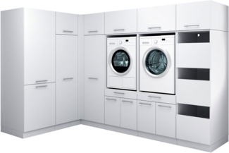 Laundreezy Mehrzweckschrank-Set Laundreezy, 11-tlg. Mehrzweckschrank-Set B/H/T 285/200/68 cm, (11-St), Breite 285 cm, Soft-Close-Funktion für Türen