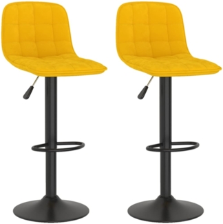 vidaXL Barhocker 2 Stk. Gelb Samt 333998