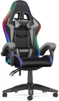 BIGZZIA Gaming-Stuhl mit LED - Gaming Chair Gamer Stühle RGB Licht, Beleuchtung Computerstuhl Höhenverstellbar Ergonomisch Bürostuhl