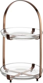 LEONARDO Etagere CUCINA, 2 stufig - Höhe 32 cm, Glas, Metall, Servieretagere mehrstöckig, zum Servieren und Präsentieren