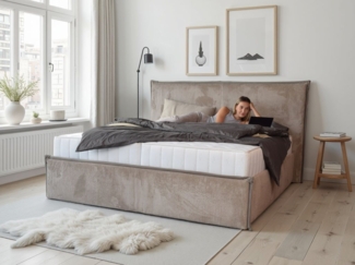 COLLECTION AB Polsterbett Marla erhältlich in der Breite 180x200cm, mit Cordstoff bezogen, wahlweise mit Lattenrost und King-Matratze (28cm)