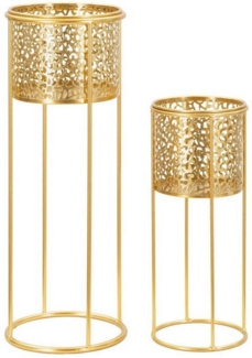 Dmora Objekte Robert, Dekorationszubehör, Dekoratives Artikel, Einrichtungszubehör, Gold, 17x17 h46 cm