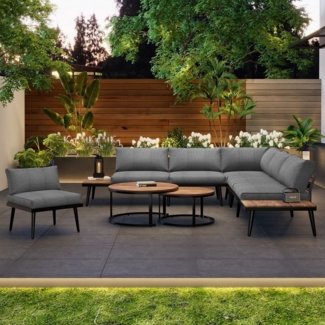TavilaEcon Gartenlounge-Set für 5-6 Personen, Gartenmöbel, Essgruppe 6-tlg, (6-tlg), perfekt für Terrasse, Balkon oder Garten