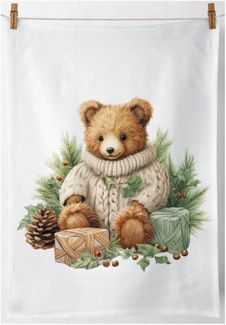 Ambiente® Geschirrtuch Cuddle bear, (1-tlg, 1-teilig), Geschirrtücher ca. 50x70 cm Baumwolle