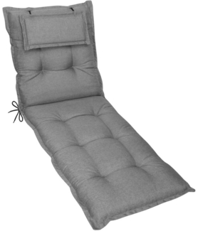 Herlag Liegenauflage Ava Polster für Gartenliege 190x60x9cm extra dick Kopfpolster, (1 St), SunGuard Liegepolster mit starkem UV- & Fleckschutz, Silber