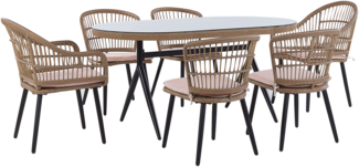 Gartentisch Set ALIANO 159x94x74 cm Pastellrosa