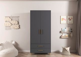 rauch Drehtürenschrank Kleiderschrank Schrank Garderobe SHINJO Breiten 93/140/187 cm (in 3 verschiedenen Ausstattungen BASIC/CLASSIC/PREMIUM) Griffe und Füße aus Massivholz mit 2 Schubladen MADE IN GERMANY