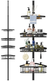 YOLEO Duschregal Teleskop Duschregal ohne Bohren Teleskopregal mit 4 Duschkorb