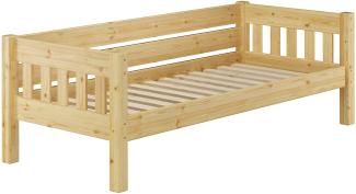 Kieferbett natur Einzelbett 90x200 Massivholz-Bettgestell Futonbett