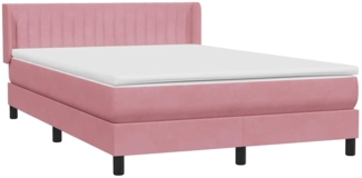 vidaXL Boxspringbett mit Matratze Rosa 140x220 cm Samt 3318326