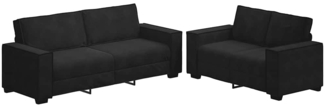 vidaXL 2-tlg. Sofagarnitur mit Kissen Schwarz Samt 3324705