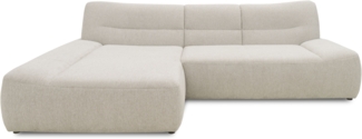 DOMO Collection Cesena, Ecksofa, Microfaser hellgrau, 175 x 288 cm