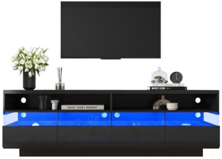 XDeer TV-Schrank TV-Schrank mit LED-Beleuchtung und Große Schubladen TV-Tisch TV-Ständer Hochglanz-TV-Schranktisch für Wohnzimmer